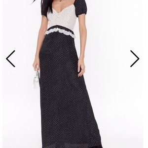NWT Nast Gal Maxi Polka Dot Dress